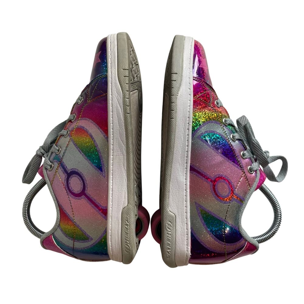 Heelys Split Stars Skate Shoe Pink Holographic Glitter Youth 6 / Women’s 7 - Picture 3 of 16